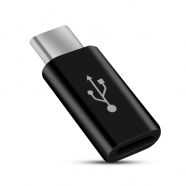 Micro USB a USB Tipo C Adaptador Data Sync Charge negro