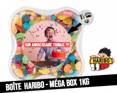 Cajas de dulces Haribo personalizadas de 600g