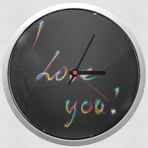  I love you - Rainbow Text para Reloj de pared