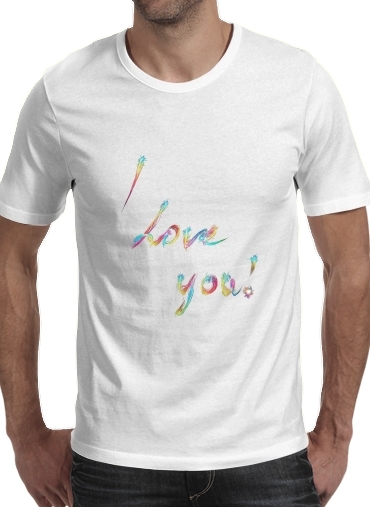  I love you - Rainbow Text para Camisetas hombre