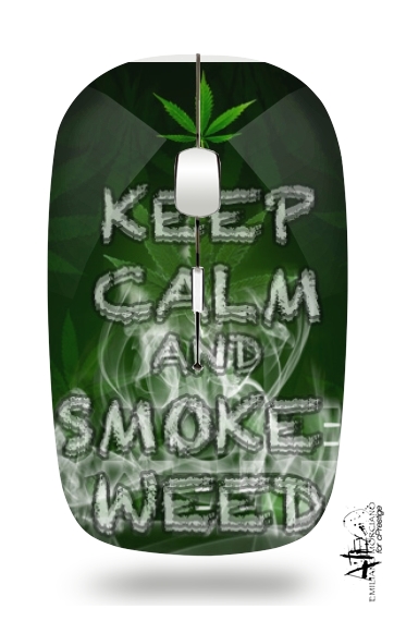  Keep Calm And Smoke Weed para Ratón óptico inalámbrico con receptor USB