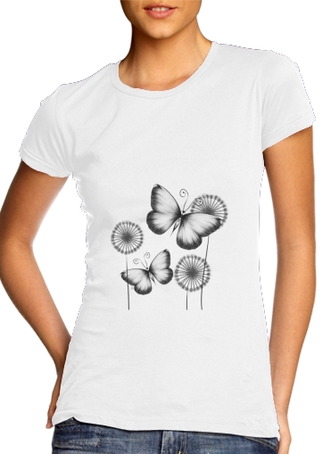  Butterflies Dandelion para Camiseta Mujer