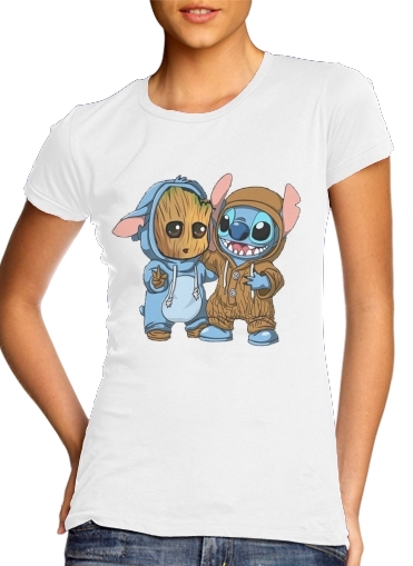  Groot x Stitch para Camiseta Mujer