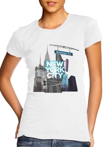  New York City II [blue] para Camiseta Mujer