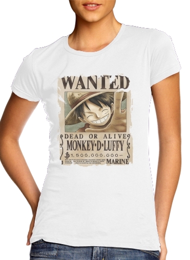  Wanted Luffy Pirate para Camiseta Mujer