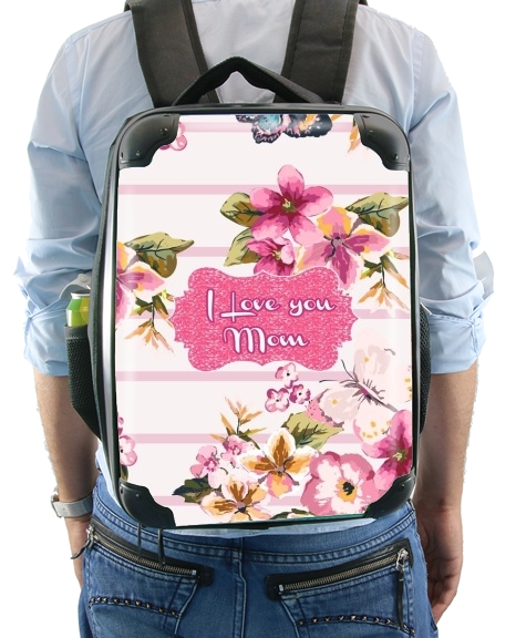  Pink floral Marinière - Love You Mom para Mochila