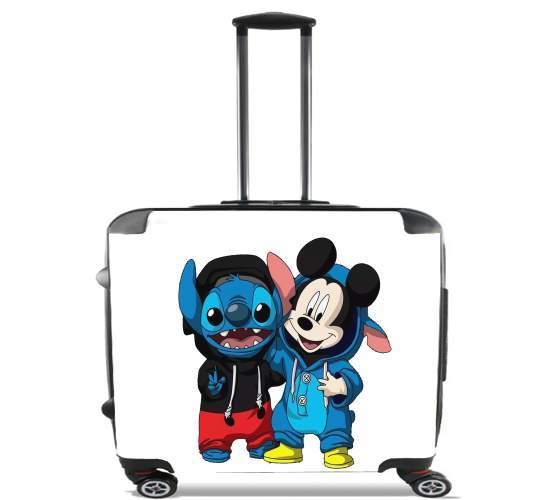  Stitch x The mouse para Ruedas cabina bolsa de equipaje maleta trolley 17" laptop