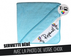 Capa de baño azul - Toalla de bebé personalizable