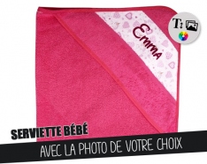 Pink bath cape - Customizable baby towel