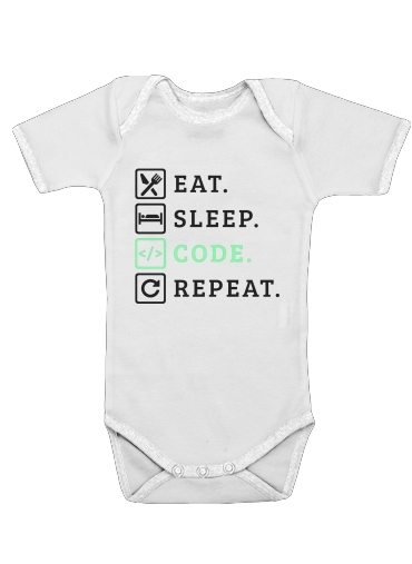  Eat Sleep Code Repeat para bebé carrocería