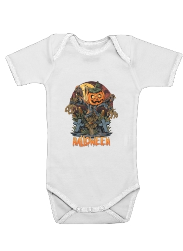  Halloween Pumpkin Crow Graveyard para bebé carrocería