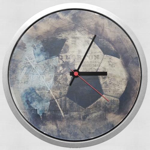  Abstract Blue Grunge Soccer para Reloj de pared