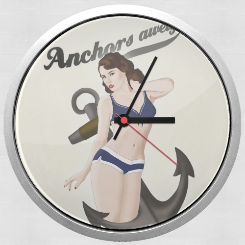  Anchors Aweigh - Classic Pin Up para Reloj de pared