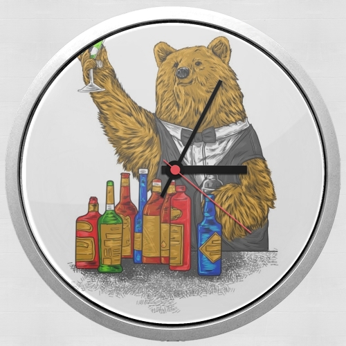  Bartender Bear para Reloj de pared