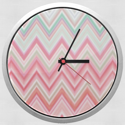  colorful chevron in pink para Reloj de pared