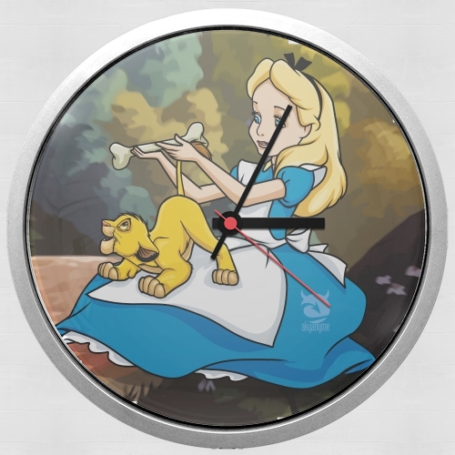  Disney Hangover Alice and Simba para Reloj de pared