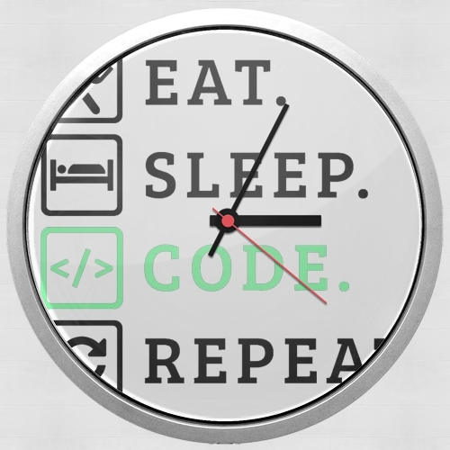  Eat Sleep Code Repeat para Reloj de pared