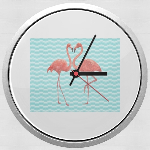  flamingo love para Reloj de pared