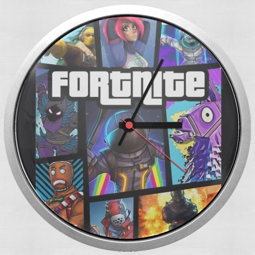  Fortnite - Battle Royale Art Feat GTA para Reloj de pared