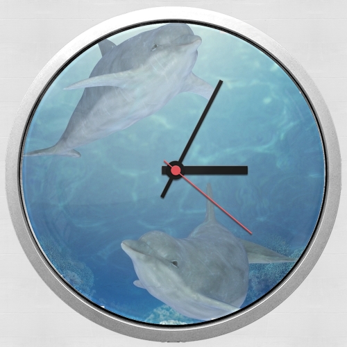 happy dolphins para Reloj de pared