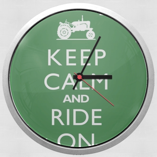  Keep Calm And ride on Tractor para Reloj de pared