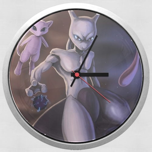  Mew And Mewtwo Fanart para Reloj de pared