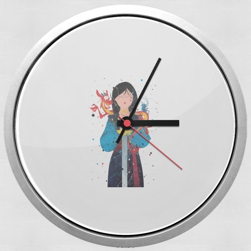  Mulan Princess Watercolor Decor para Reloj de pared