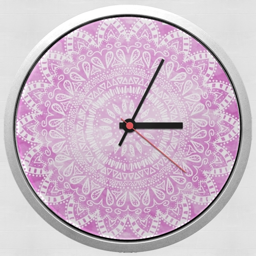  Pink Bohemian Boho Mandala para Reloj de pared