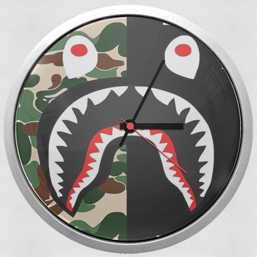  Shark Bape Camo Military Bicolor para Reloj de pared