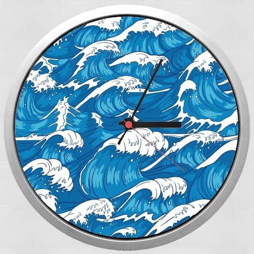  Storm waves seamless pattern ocean para Reloj de pared