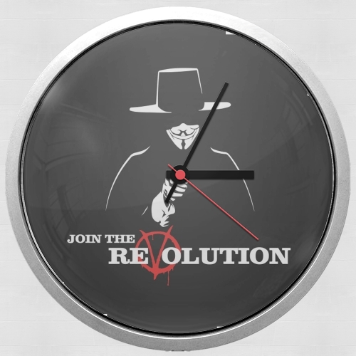  V For Vendetta Join the revolution para Reloj de pared