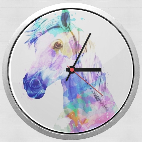  watercolor horse para Reloj de pared