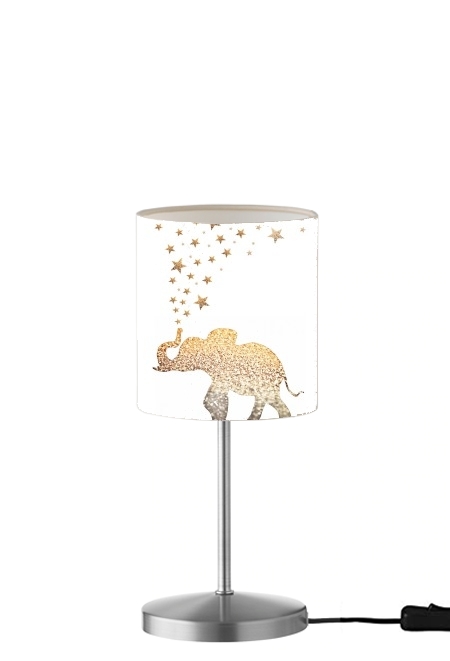  Gatsby Gold Glitter Elephant para Lámpara de mesa / mesita de noche