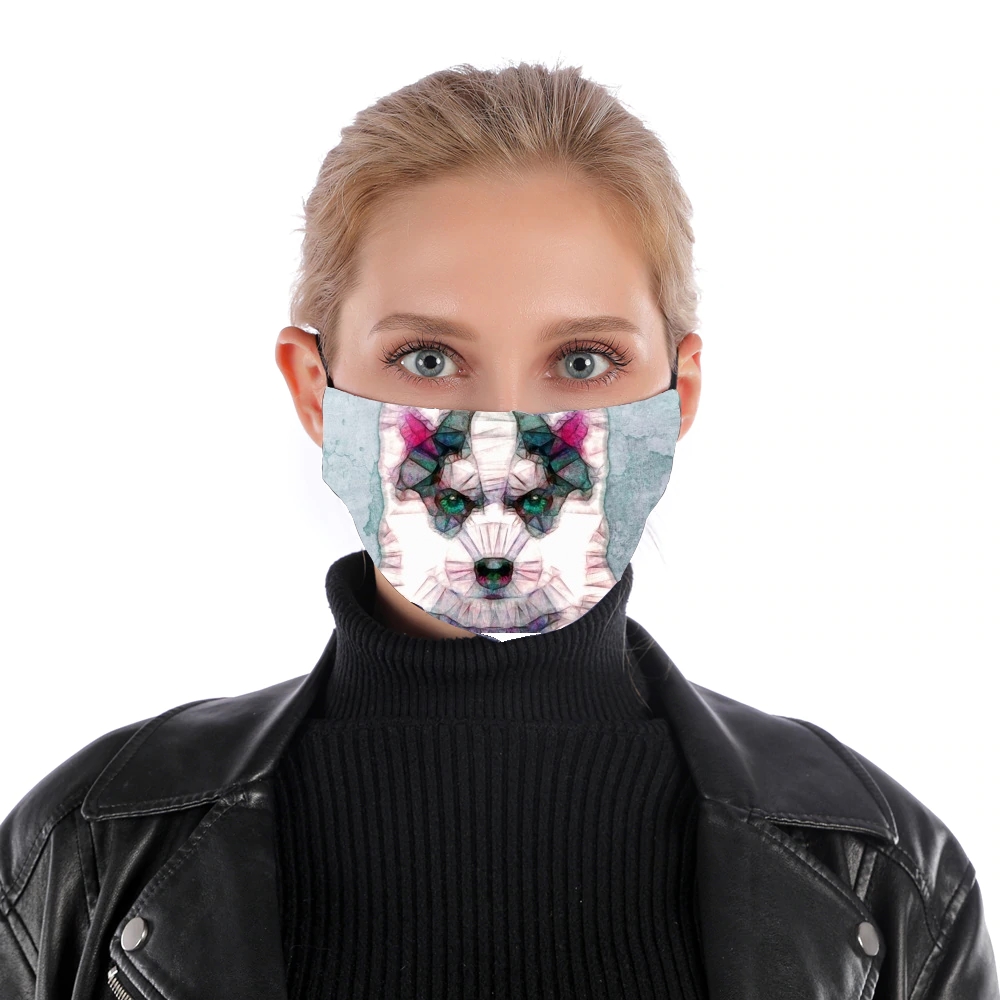  abstract husky puppy para Mascarilla para nariz y boca