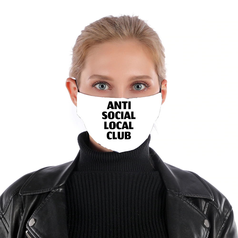  Anti Social Local Club Member para Mascarilla para nariz y boca