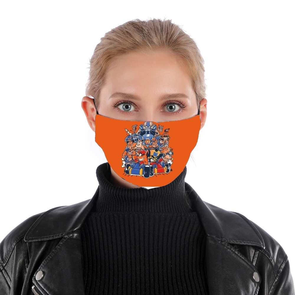  Crash Team Racing Fan Art para Mascarilla para nariz y boca