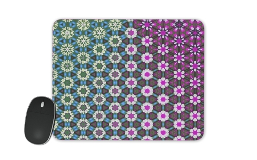  Abstract bright floral geometric pattern teal pink white para alfombrillas raton