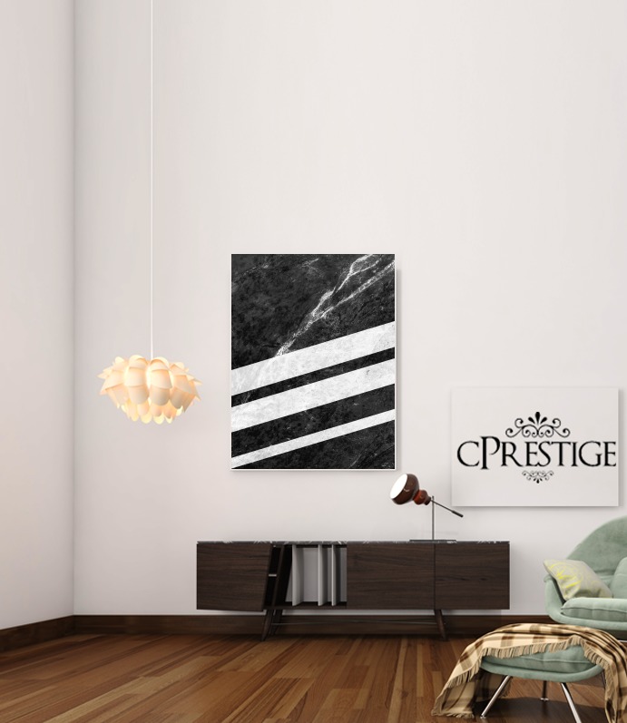  Black Striped Marble para Poster adhesivas 30 * 40 cm
