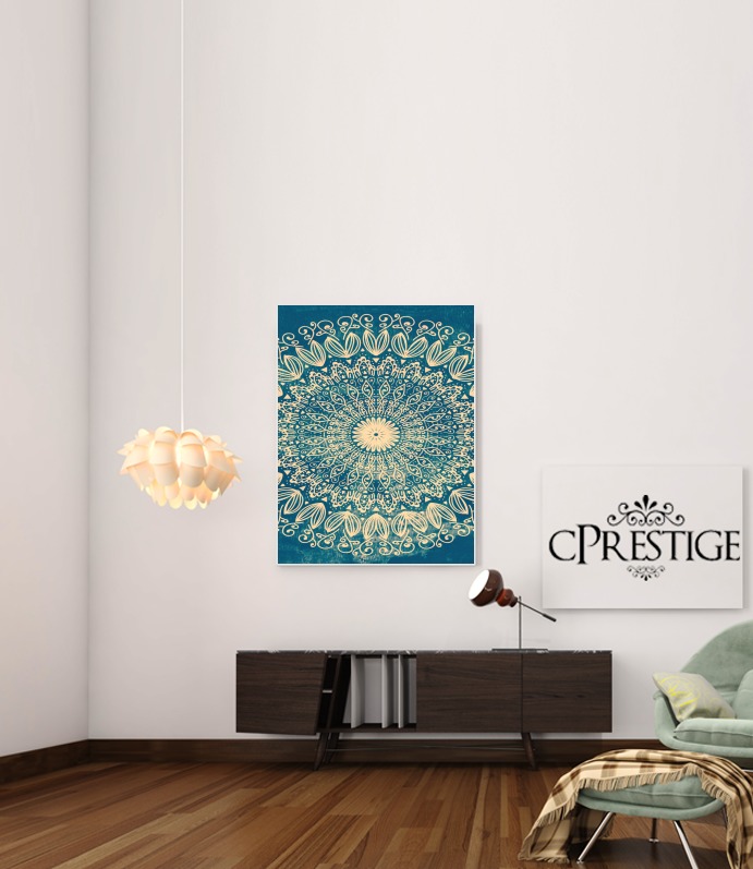  Blue Organic boho mandala para Poster adhesivas 30 * 40 cm