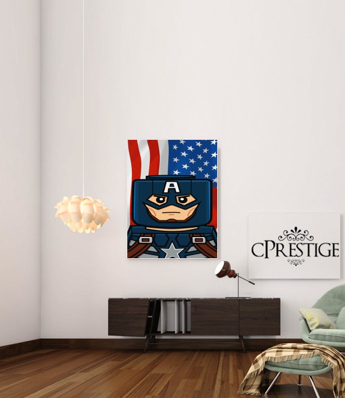  Bricks Captain America para Poster adhesivas 30 * 40 cm