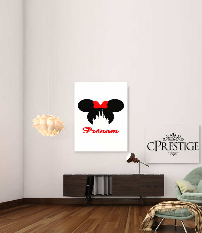  castle Minnie Face with custom name para Poster adhesivas 30 * 40 cm
