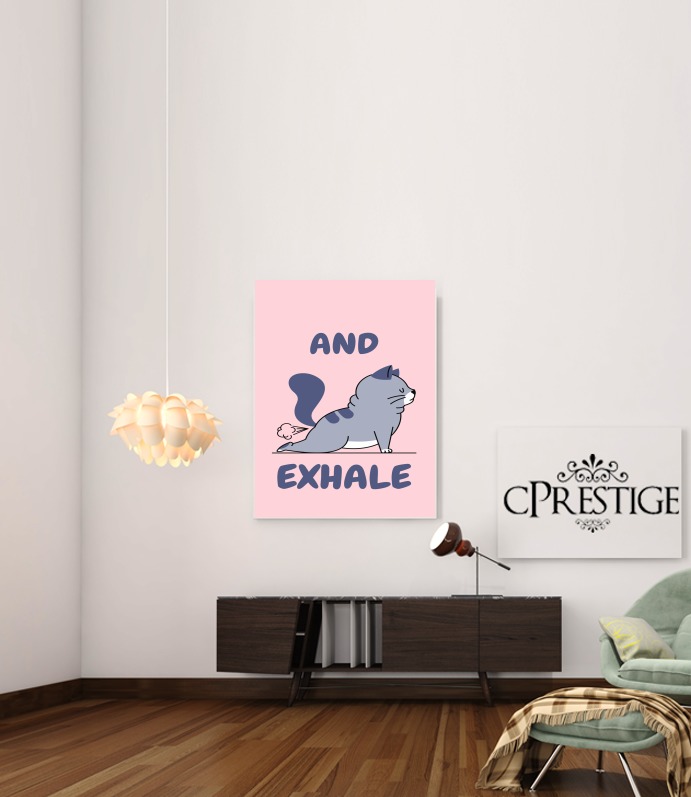  Cat Yoga Exhale para Poster adhesivas 30 * 40 cm