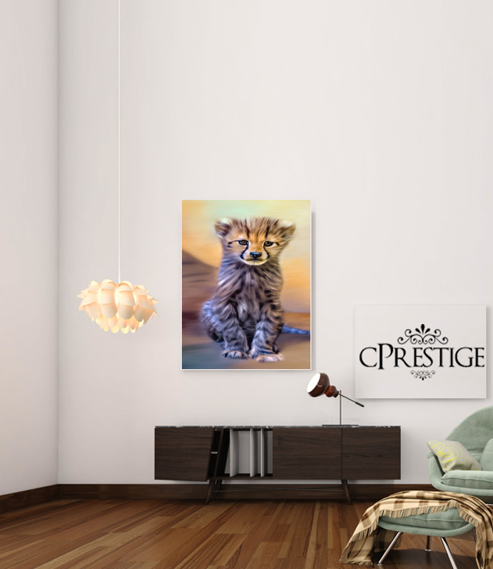  Cute cheetah cub para Poster adhesivas 30 * 40 cm