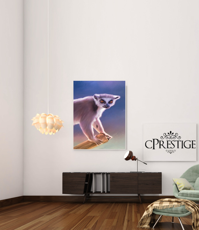  Cute painted Ring-tailed lemur para Poster adhesivas 30 * 40 cm