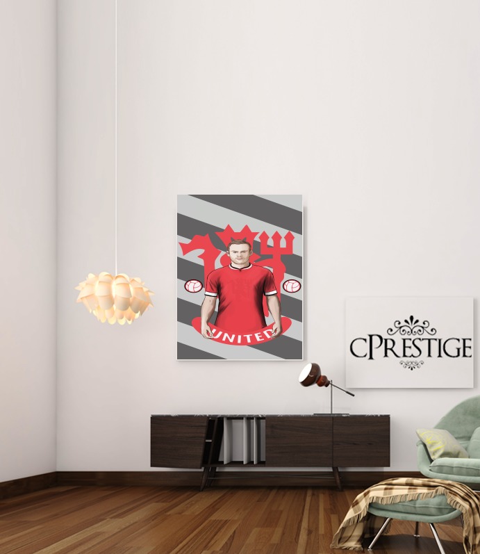  Football Stars: Red Devil Rooney ManU para Poster adhesivas 30 * 40 cm