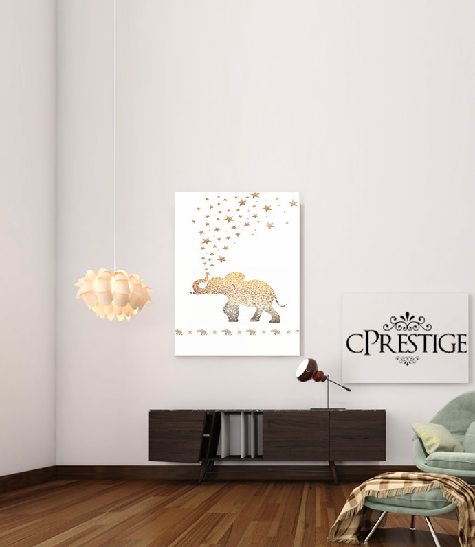  Gatsby Gold Glitter Elephant para Poster adhesivas 30 * 40 cm