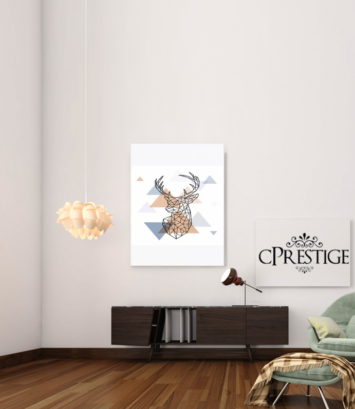  Geometric head of the deer para Poster adhesivas 30 * 40 cm