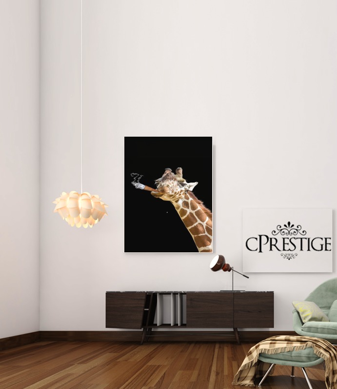  Girafe smoking cigare para Poster adhesivas 30 * 40 cm
