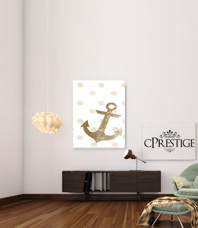  Glitter Anchor and dots in gold para Poster adhesivas 30 * 40 cm