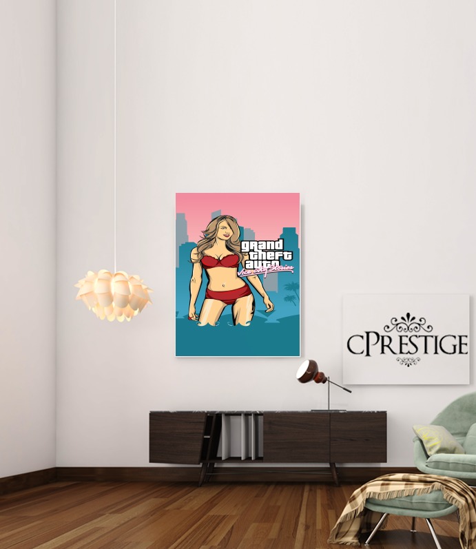  GTA collection: Bikini Girl Miami Beach para Poster adhesivas 30 * 40 cm
